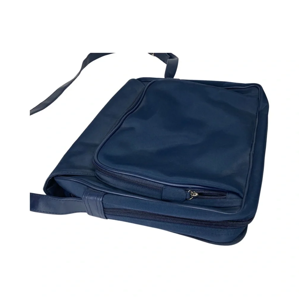 Crossbody Messenger Blue Bag Lap Top School Office Adjustable Strap Multi Pocket